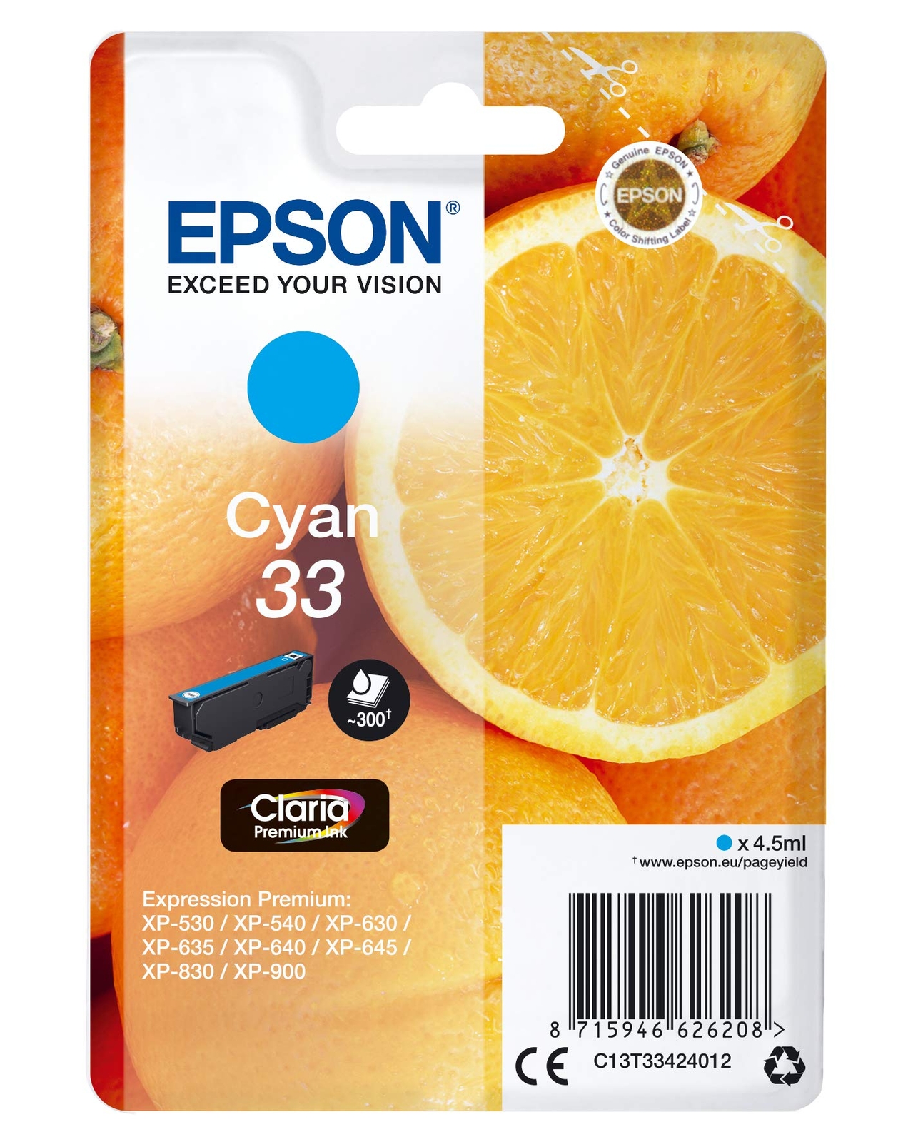 Epson 33 Inkjet Cartridge Cyan NUOVO