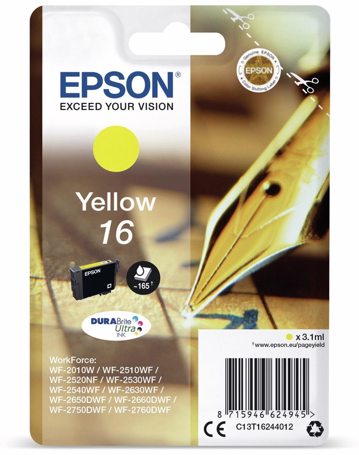 Epson 16 Inkjet Cartridge Yellow NUOVO