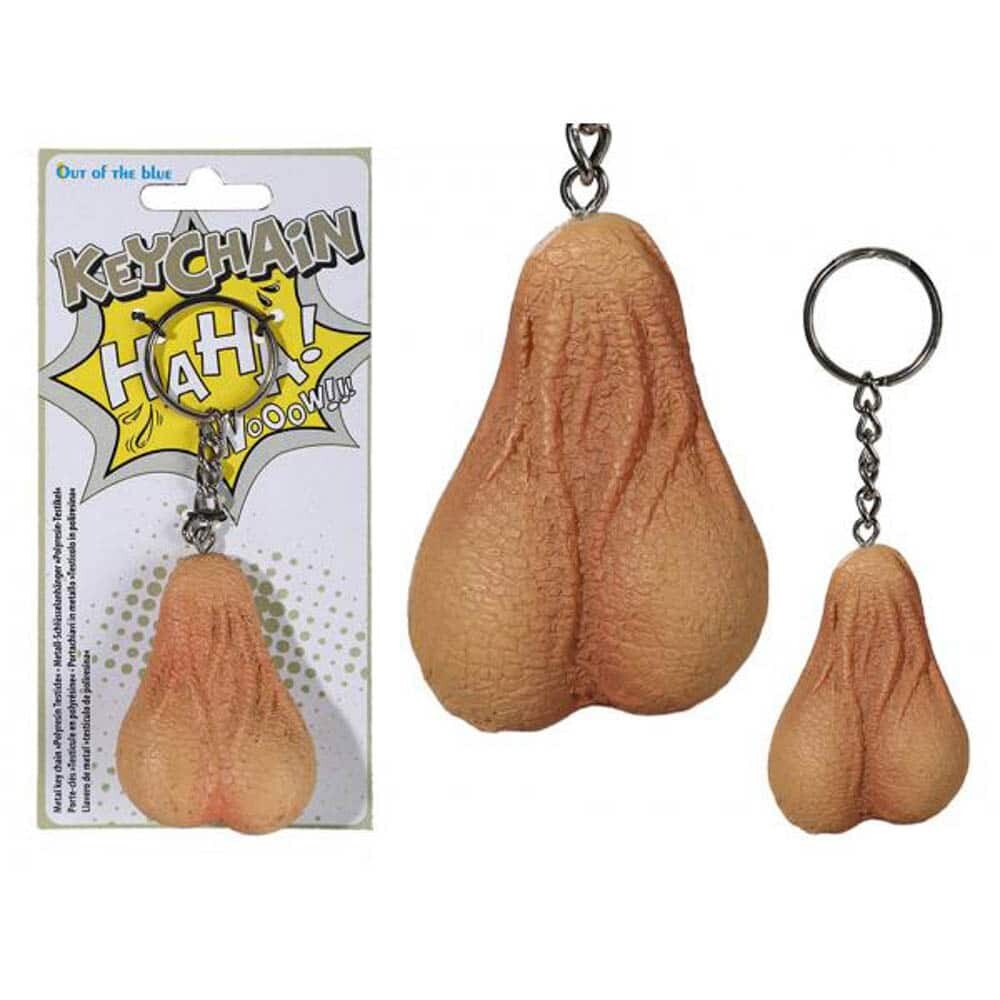 PORTACHIAVI A FORMA DI TESTICOLI SCHERZO REGALO DIVERTENTE PER UOMO DONNA