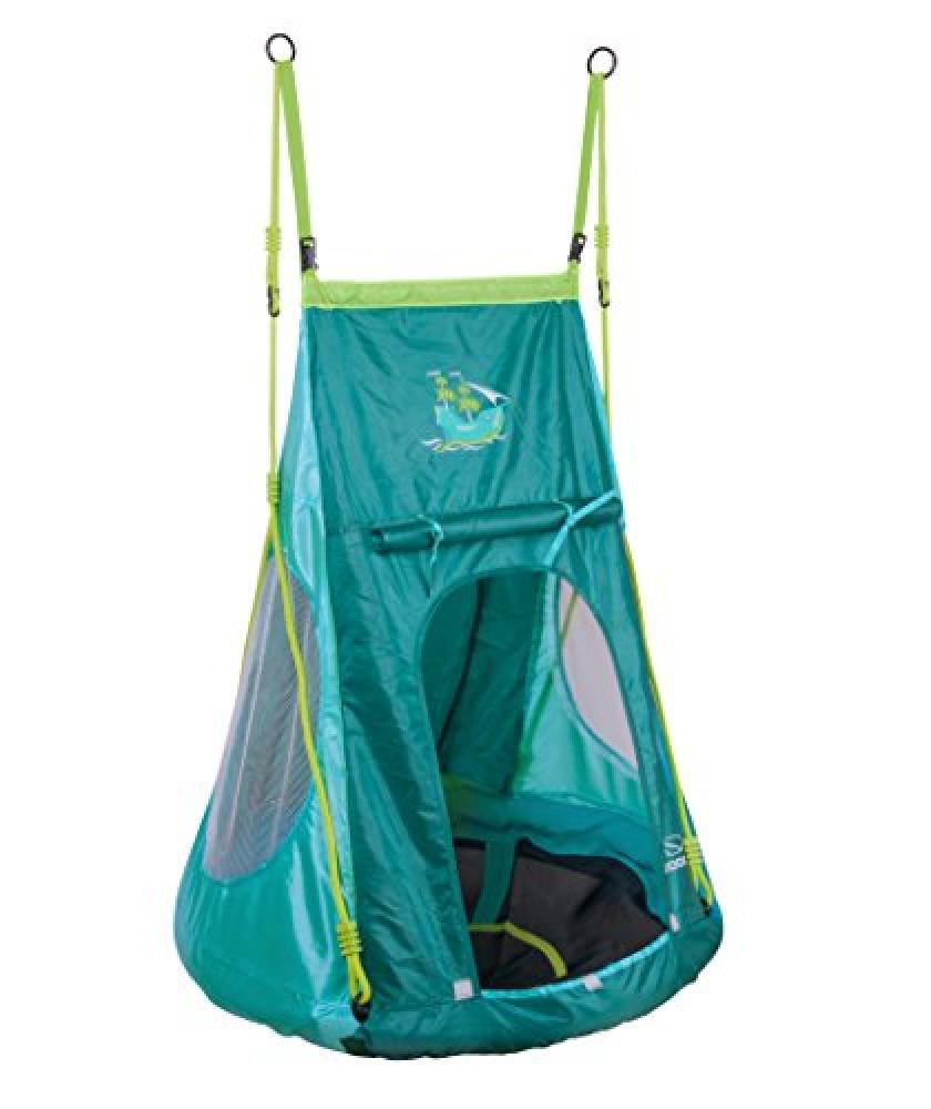 (TG. 90 cm) Hudora Nestschaukel 90 cm mit Zelt Pirate-Garten-Schaukel, Tende di