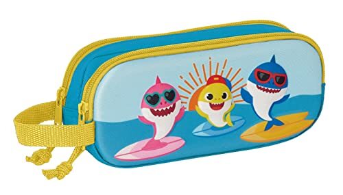 Double Carry-All Baby Shark 3D Blue 21 X 8 X 6 Cm NUOVO