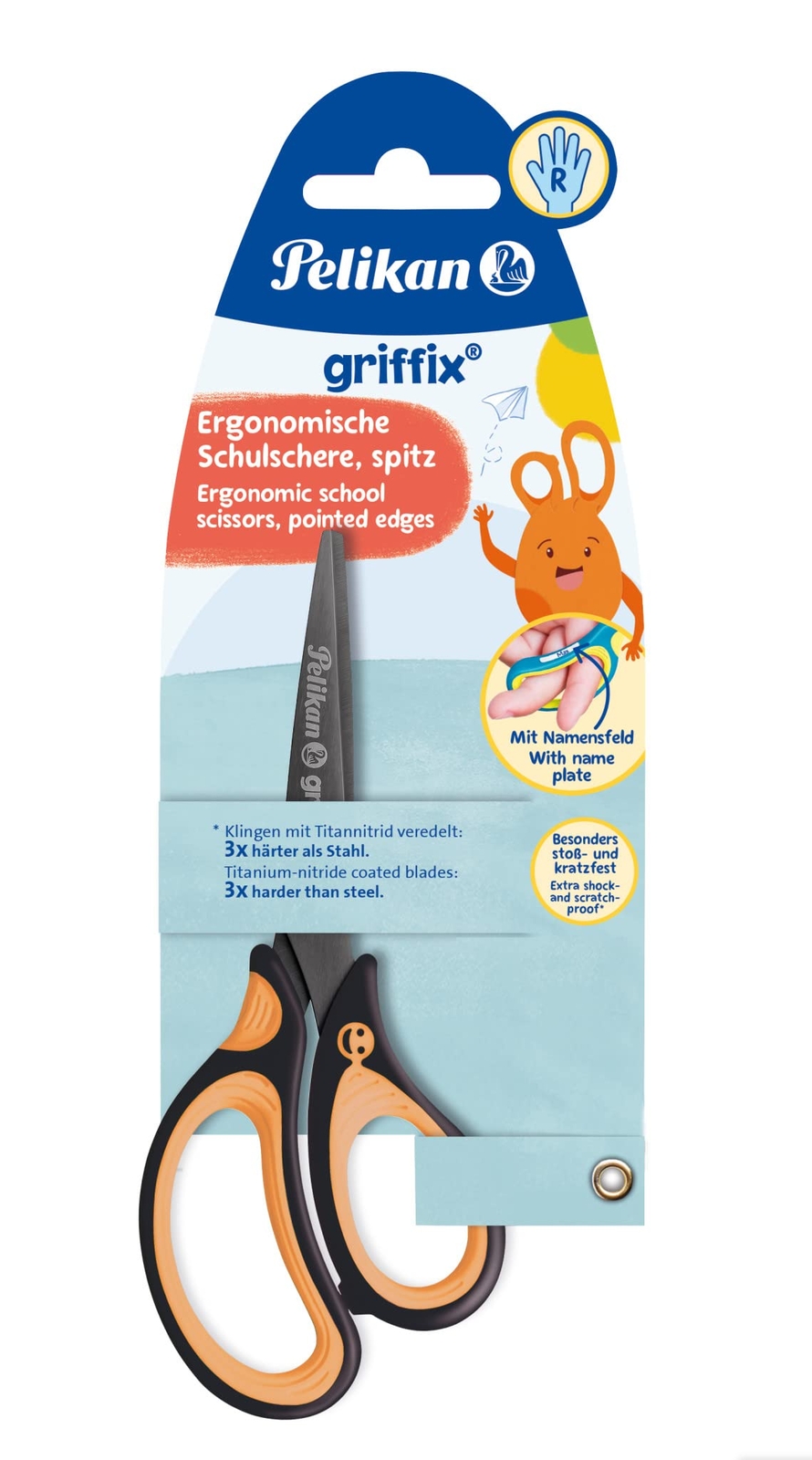 Pelikan Papierschere griffix® schwarz-orange 14,0 NUOVO