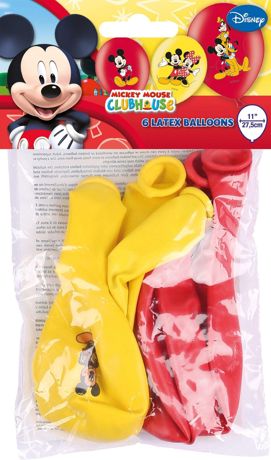 Amscan: Disney - Micky Mouse Club House Luftballons - 6Er Pack NUOVO