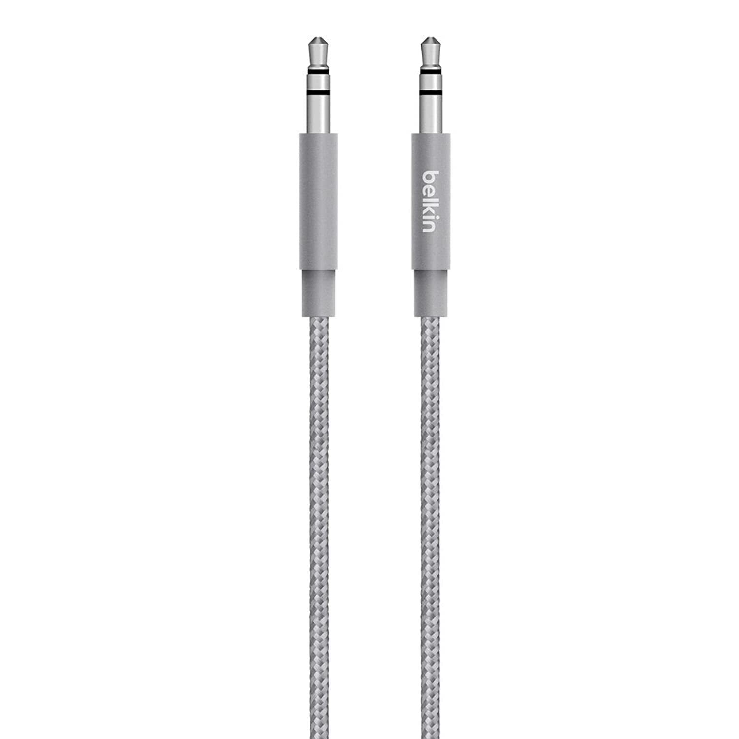Belkin Premium 3.5 mm Braided Tangle Free Aux Cable with Aluminuim ... NUOVO