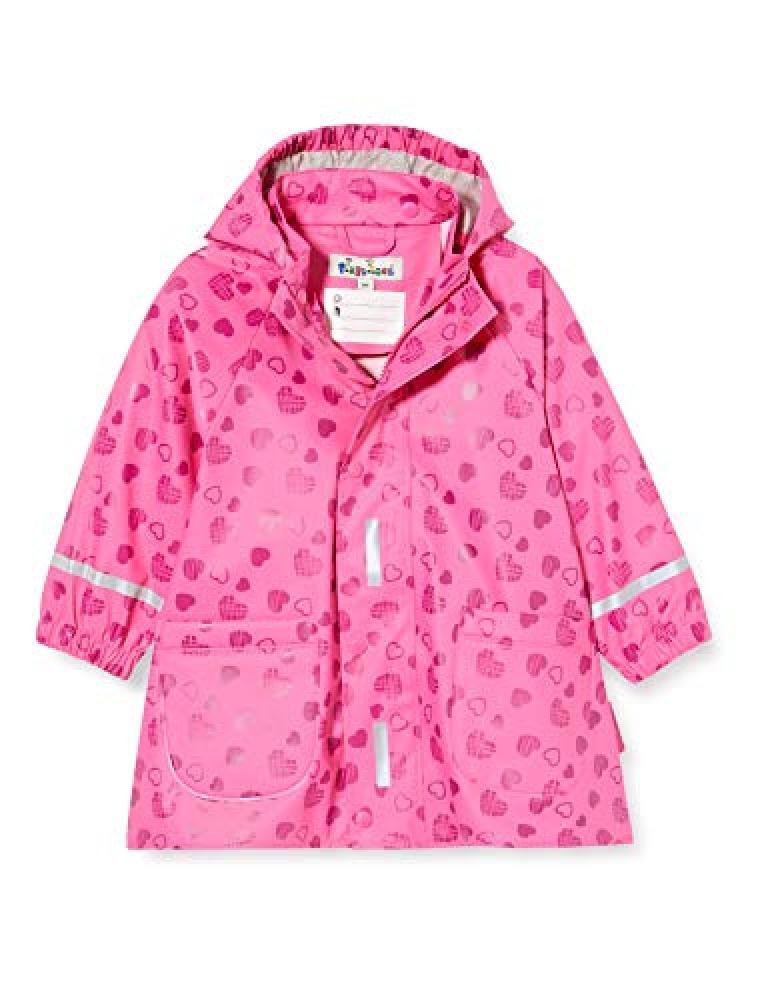 (TG. 116) Playshoes Herzchen Allover Impermeabile, Pink, 116 Bambina - NUOVO