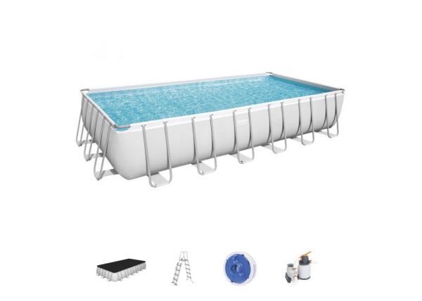 Bestway 56475 power steel piscina fuori terra rettangolare 732 x 36...