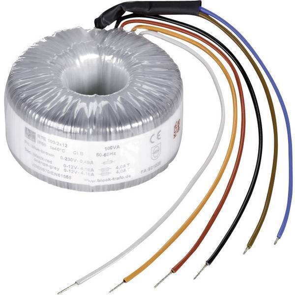 Trasformatore toroidale 120 va 5 a rte 120/2x12 block