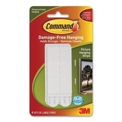 3M UK 3M Command Picture Hanging Strips Large White (Pack 4) 17206 - 71001 NUOVO