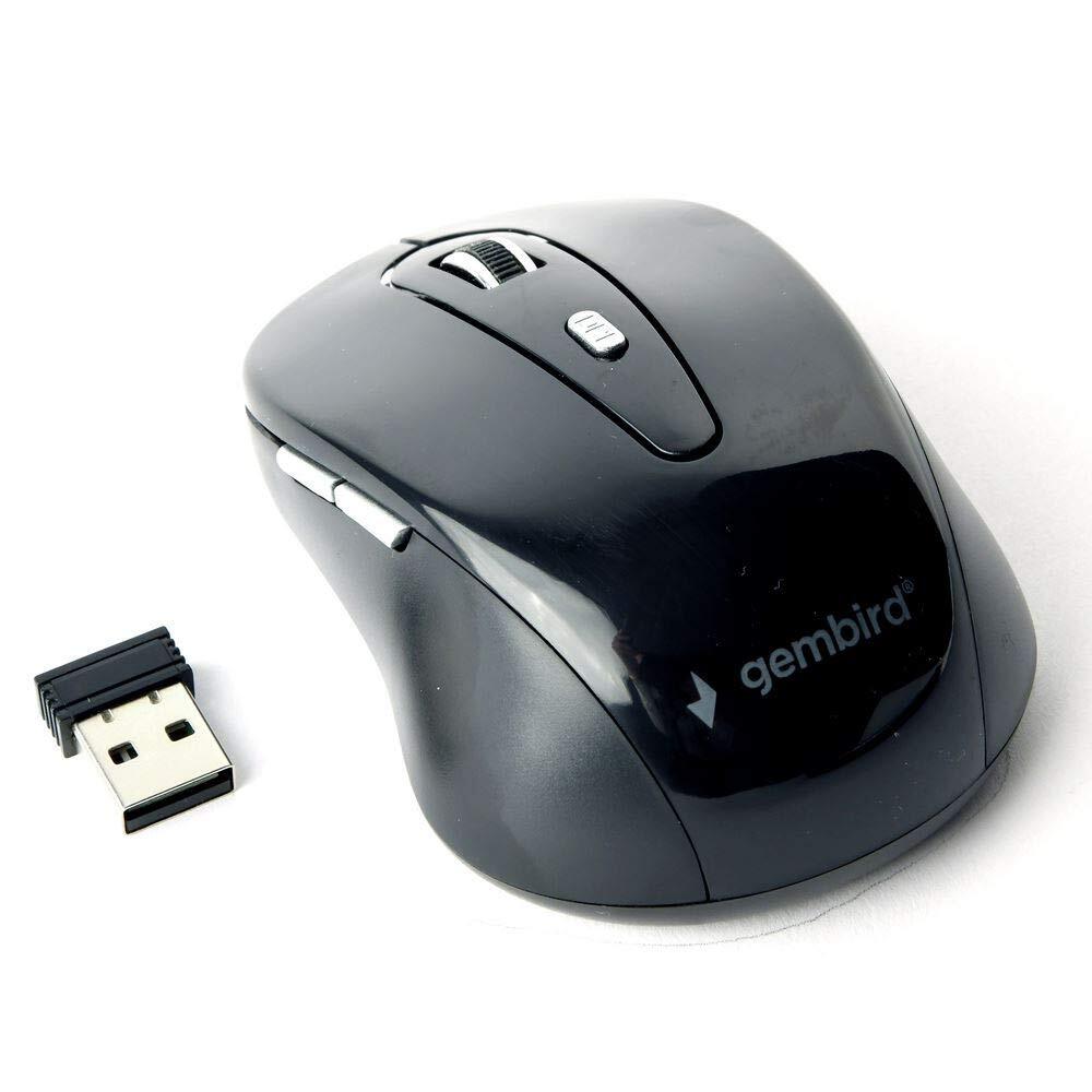 gembird Maus Wireless 6 Tasten silber-schwarz ACC NUOVO