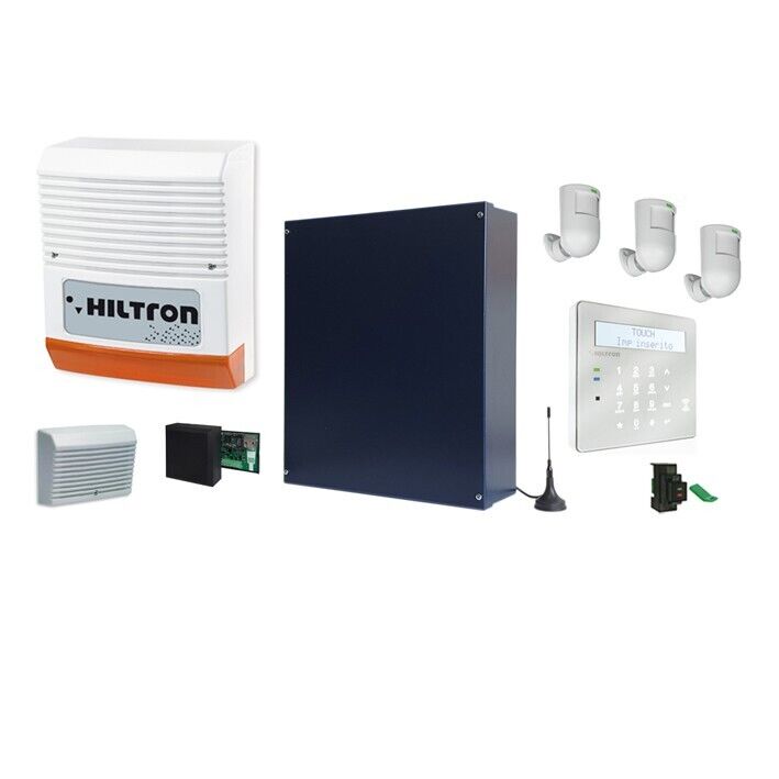ALLARME ANTIFURTO KIT POWER8 CENTRALE 8 ZONE HILTRON CIA CON APP PROTEC SMART