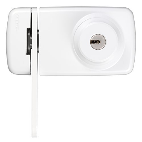 Abus 532795 7035 W - Serratura per porta con cilindro interno ed esterno e ganci