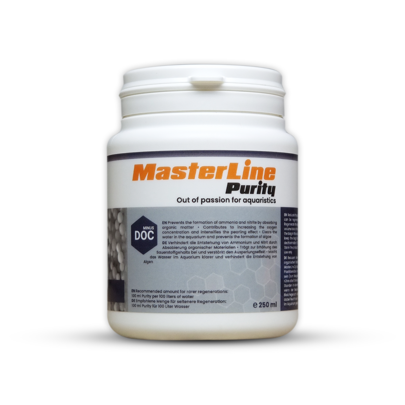 MASTERLINE PURITY 250 ML RESINA CHIARIFICANTE ACQUARIO ANTI ORGANICO NO2 AMMONIO