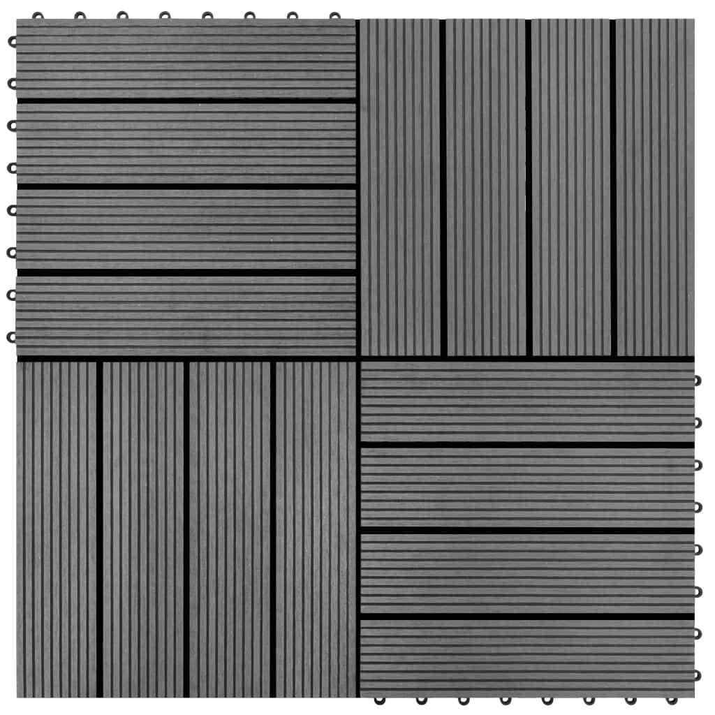 AX 11 Piastrelle WPC 30x30cm 1m² Grigio Balconi Piscine Hotel Bagni Patio 40826