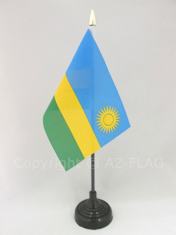BANDIERA DA TAVOLO RUANDA 15x10cm - PICCOLA BANDIERINA RUANDESE 10 x 15 cm - Nuo