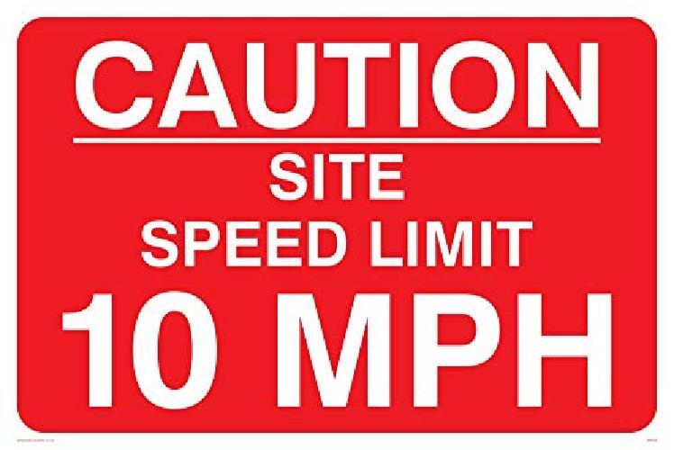 Viking segni pr559-a2l-1 m"Caution sito limite di velocità 10 mph" Sign, plastic