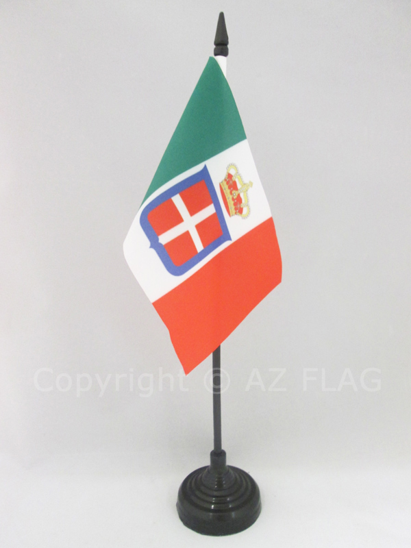 BANDIERA DA TAVOLO REGNO D'ITALIA CORONA 15x10cm - PICCOLA BANDIERINA REALE ITAL