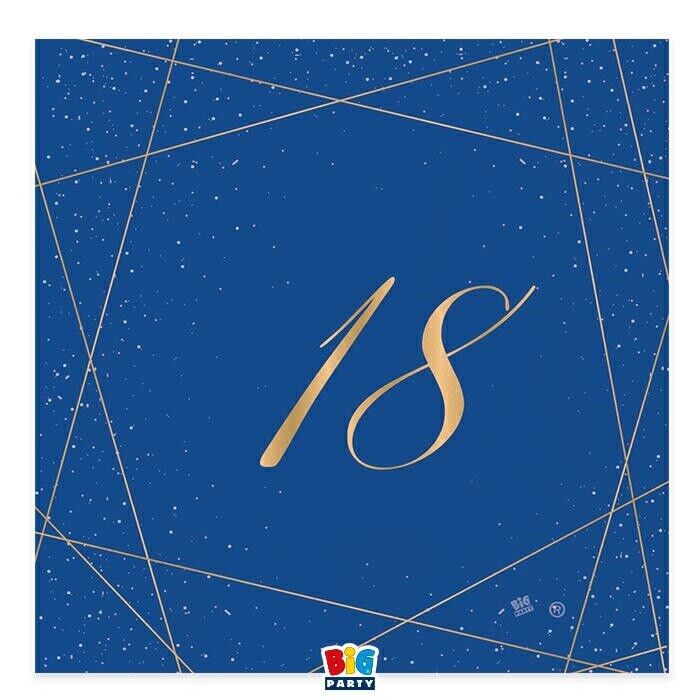 TOVAGLIOLI 33X33 CM 18 ANNI BLUE GOLD 20 PZ