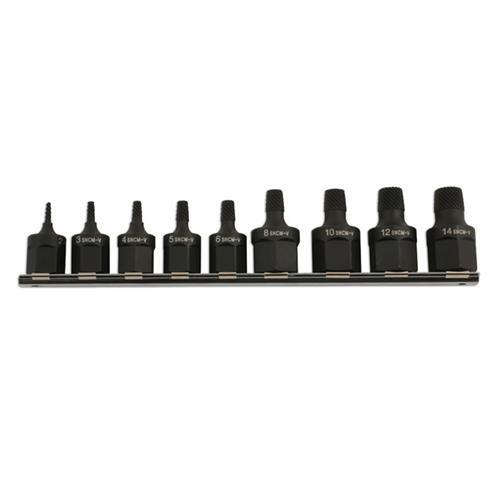 Laser Attrezzi Estrattore Viti Set 1cmD & 1.3cmD 9pc 5967