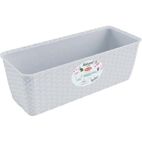 Cassetta + riserva natural stefanplast pp rattan bianco cm 40x16 h.cm 13 (4 pezz