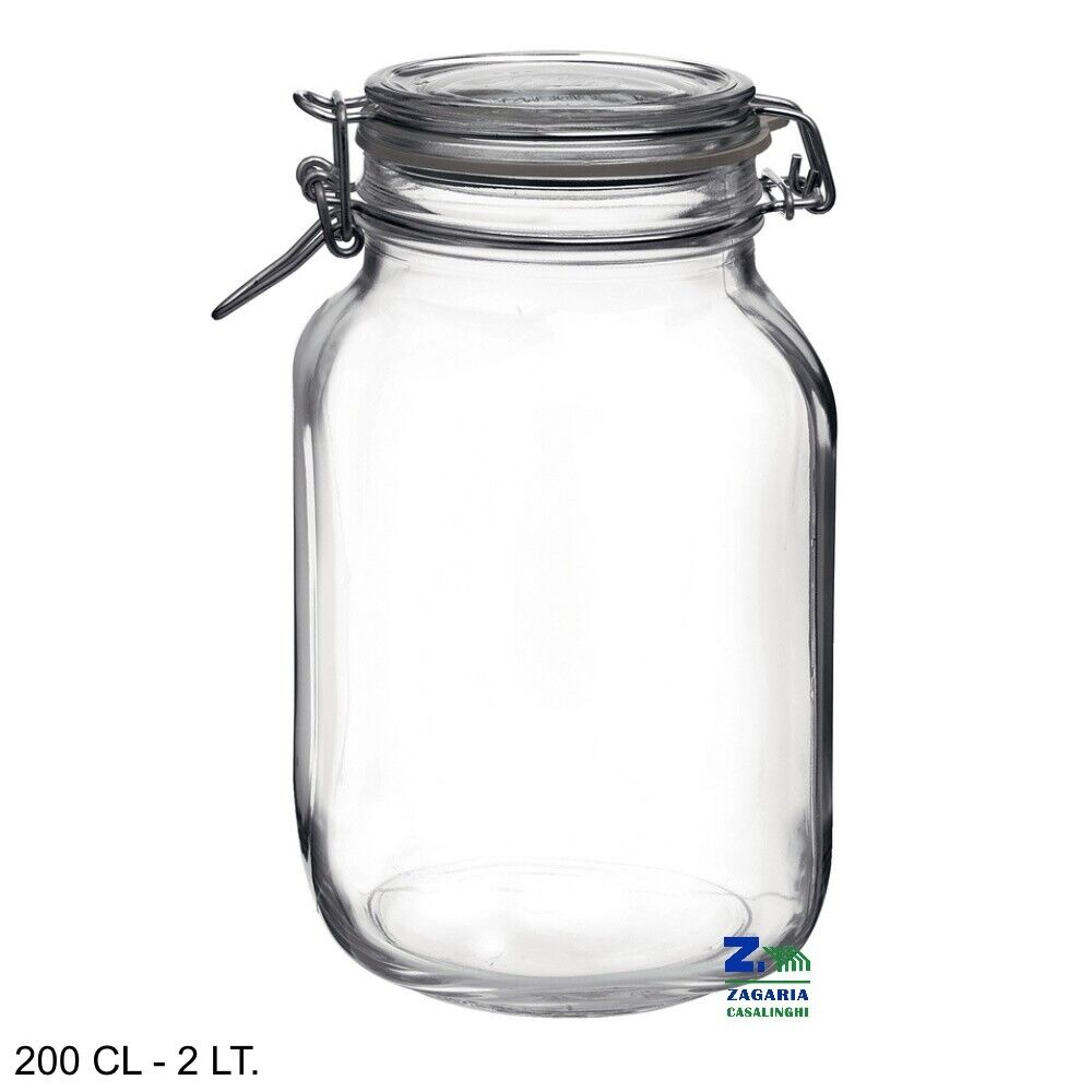 VASO FIDO CON CHIUSUTRA ERMETICA 2000 ML 2 LT. PER SOTTACETI MARMELLATE CONSERVE