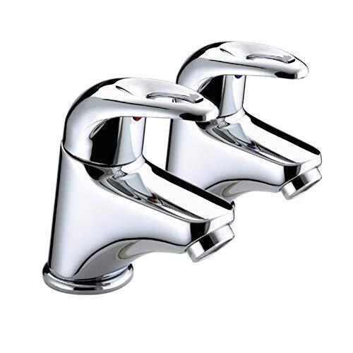 Bristan, Coppia di rubinetti per lavabo Java, Argento (chrome)