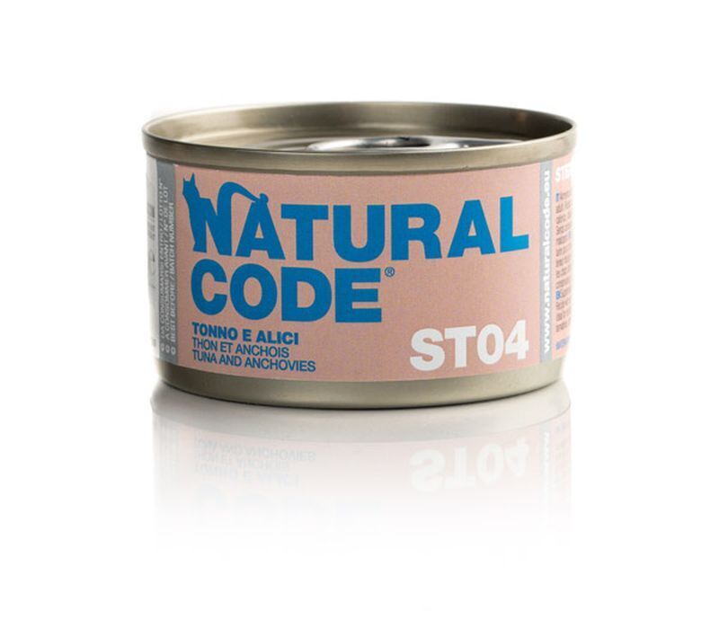 Natural Code Gatto Sterilizzato Lattina 85gr Tonno e Alici