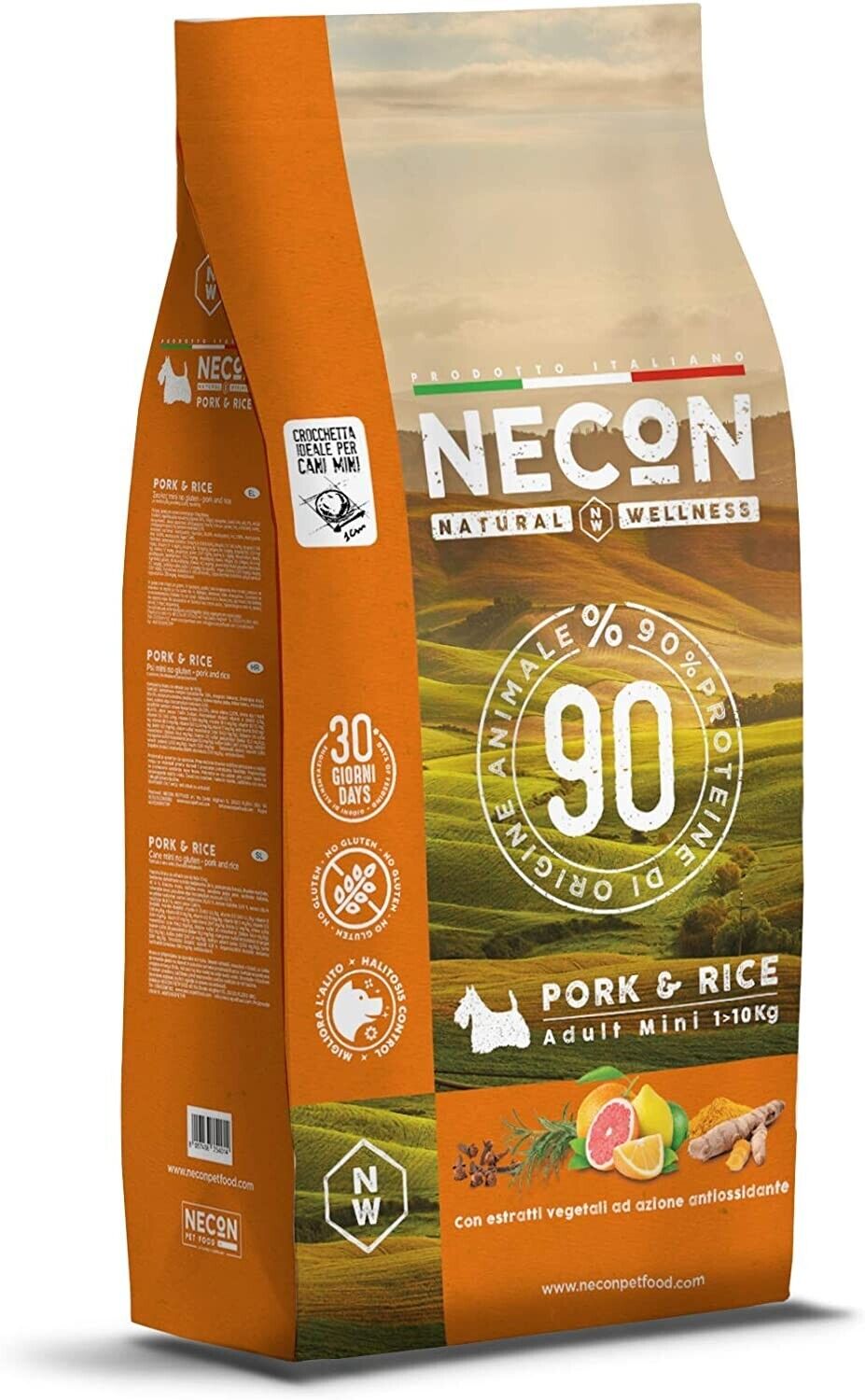 NECON NATURE WELLNESS- Crocchette per cani adulti TAGLIA MINI -GUSTO MAIALE-2 KG