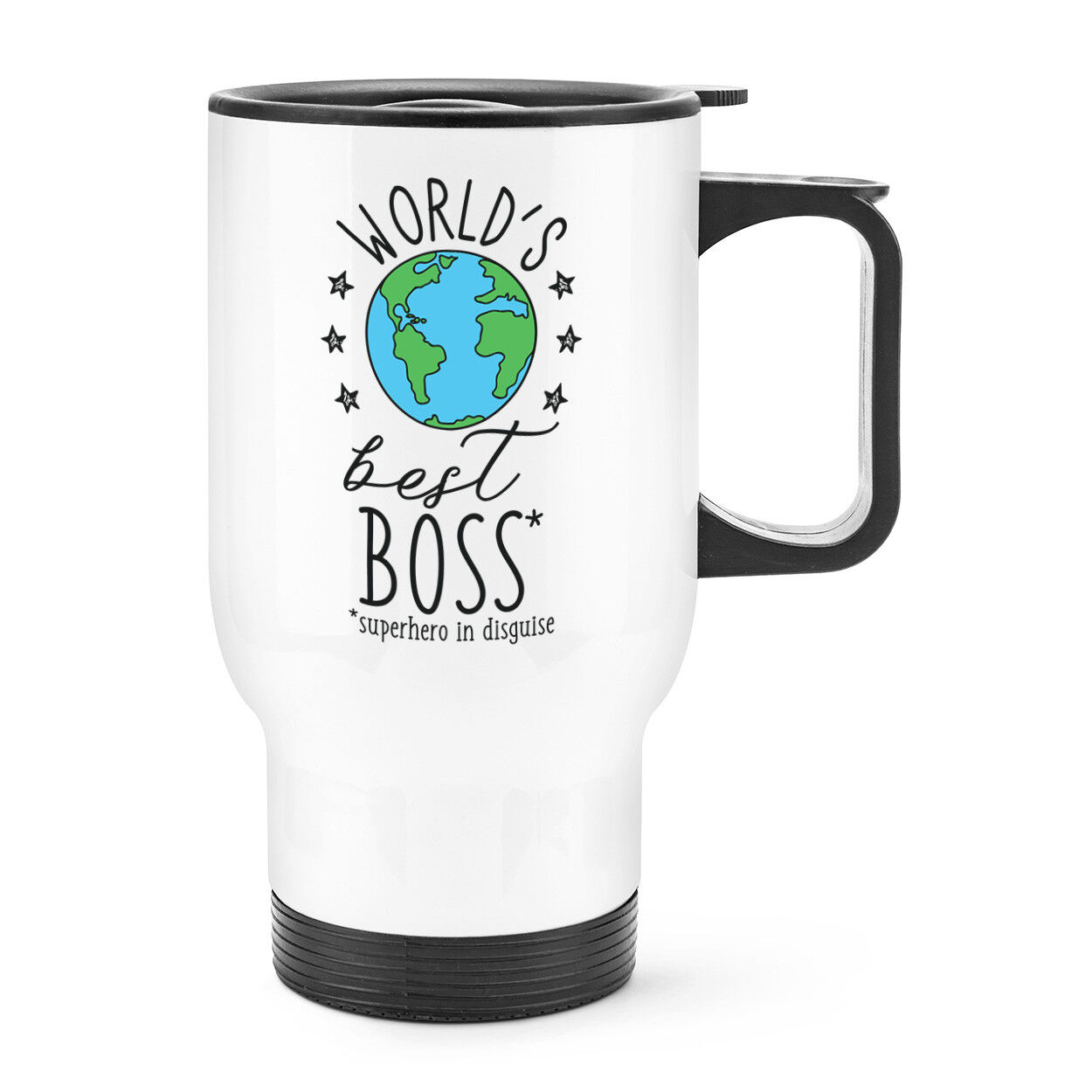 World's Best Boss Viaggio Tazza con Manico - Divertente Regalo Thermal Flask