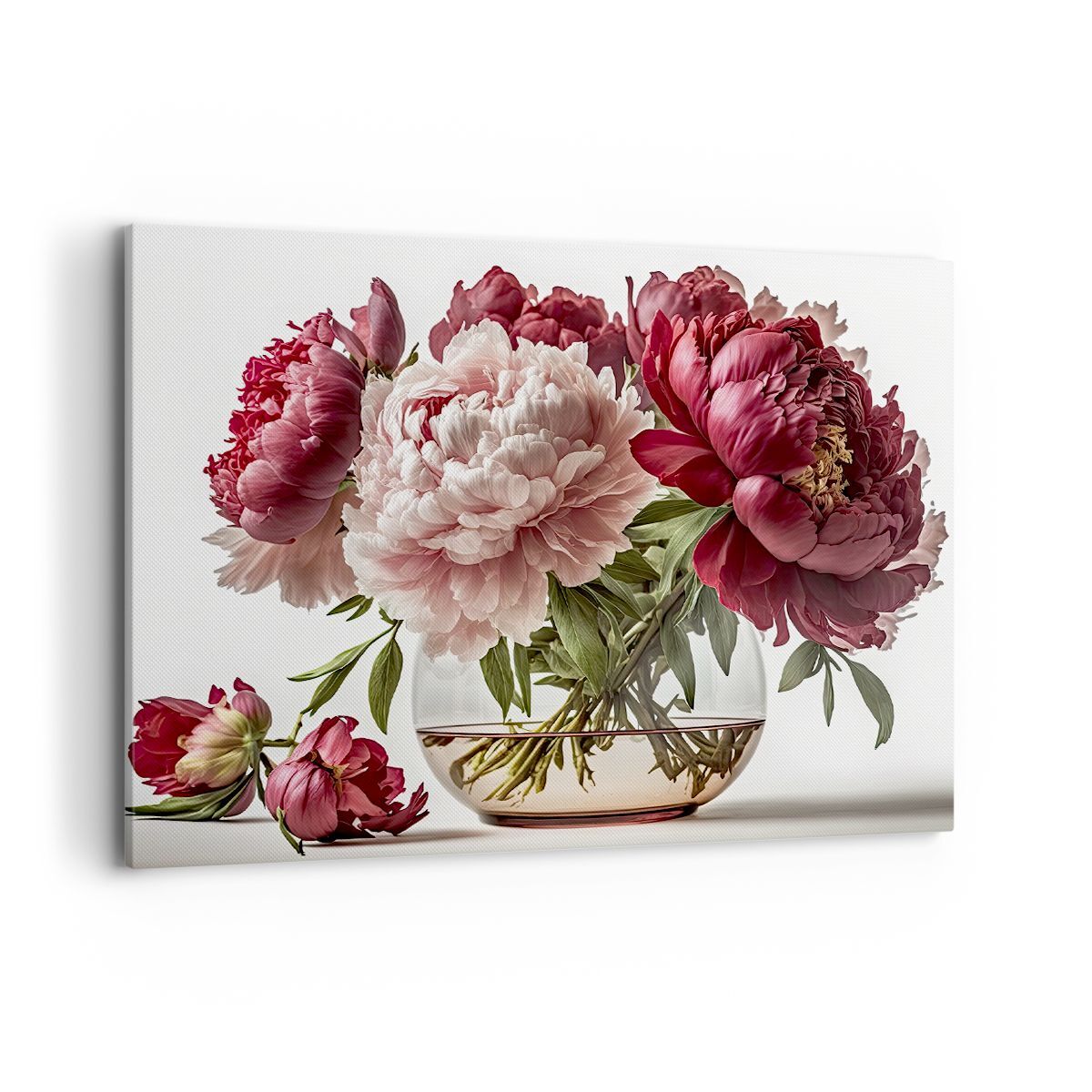 Quadro su Tela 100x70cm Mazzo Di Fiori Vaso Peonie Stampe Immagini Quadri Murale