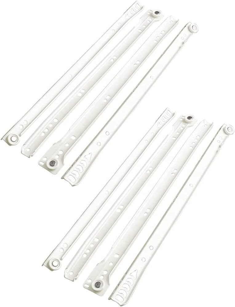 Coppia di guide bianche L35 non ammortizzate per cassetti e cassettiere