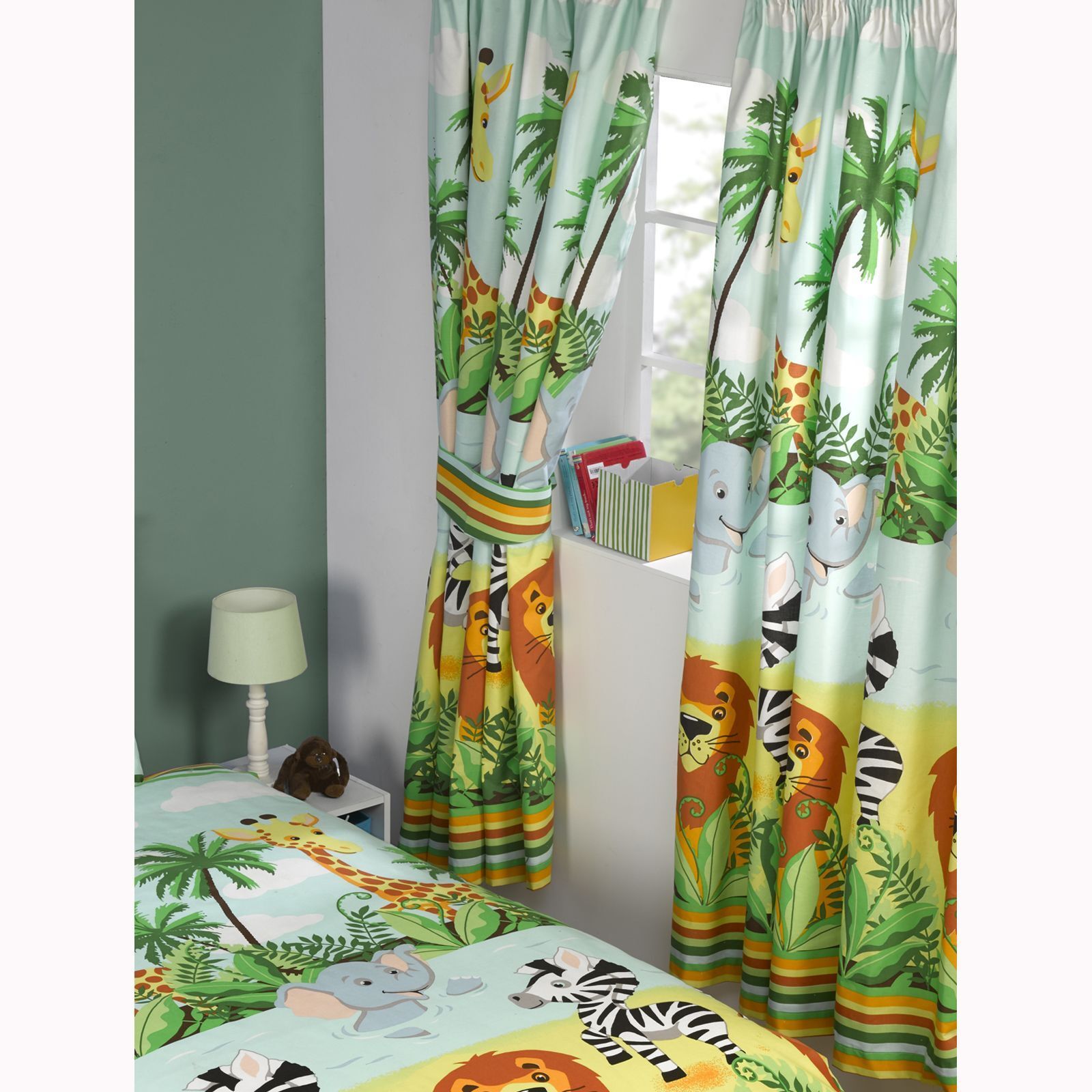 Jungle-Tastic 168cm x 137cm Foderato Tende Con Fermatende Nuovo Piumino Abbinato