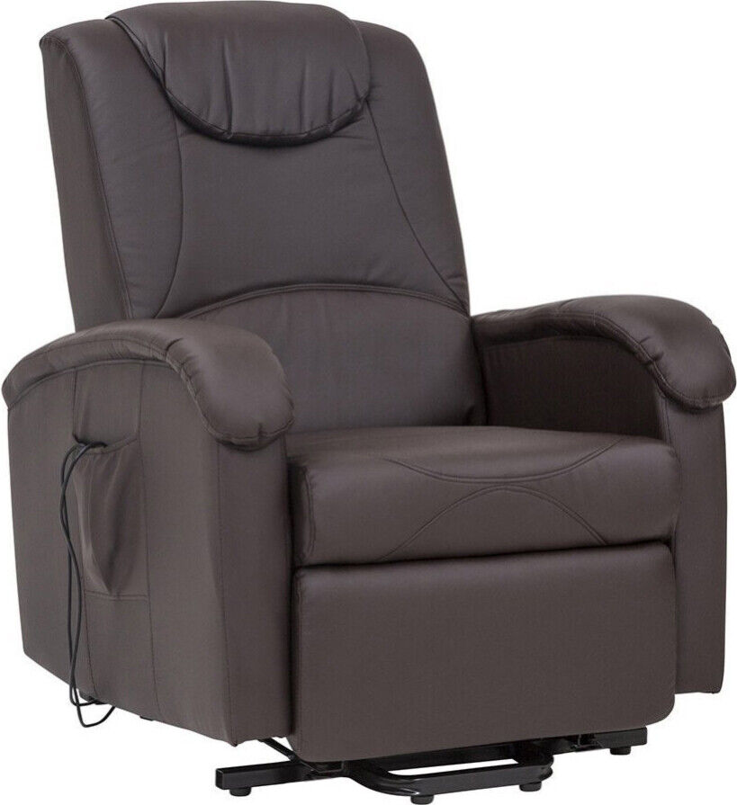 DecHome Poltrona Relax Elettrica Reclinabile Fibra sintetica Marrone