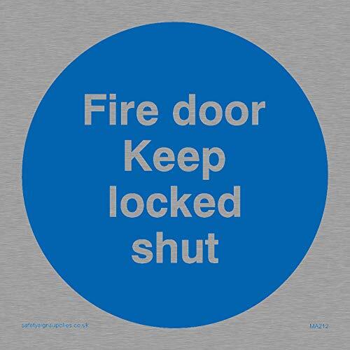 Viking segni ma212-s85-ms"Fire Door Keep Locked Shut" Sign, marine grade, in acc