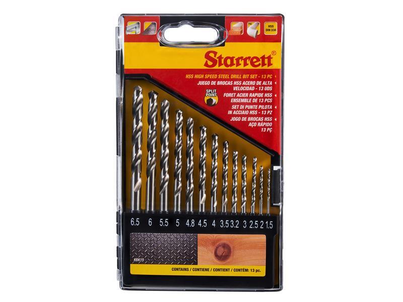 Starrett HSS Split Punto Drill Bit Set, 13 Pezzi STRKBK13