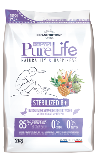Purelife Flatazor gatto sterilizzato 8+ 2KG