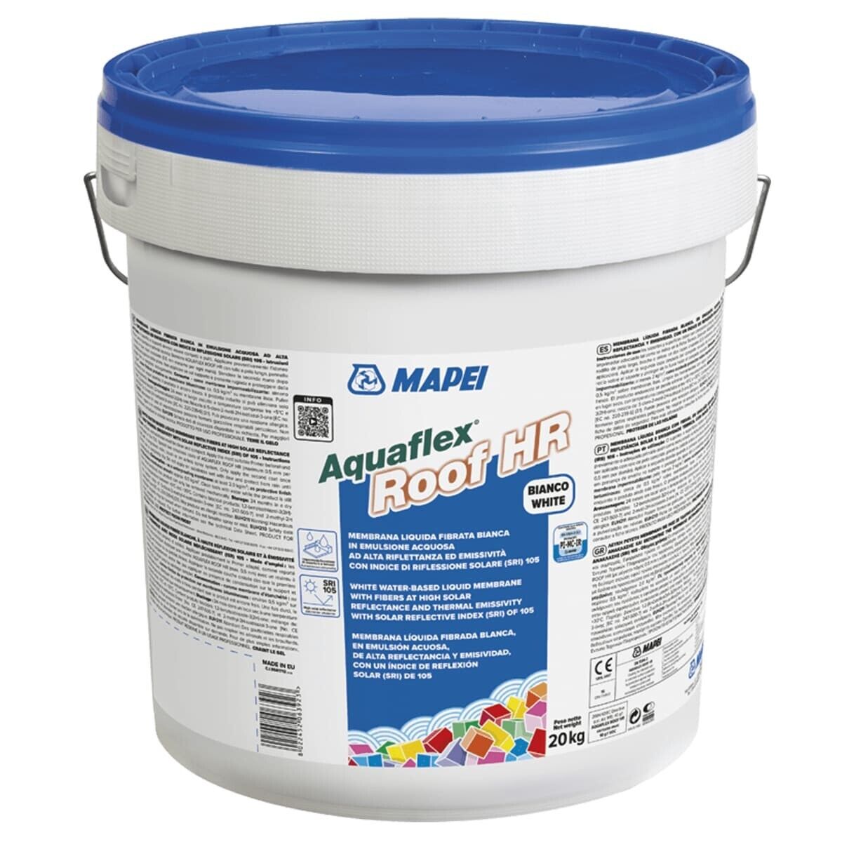 MAPEI AQUAFLEX ROOF HR BIANCO KG.20 Membrana liquida fibrata in emulsione