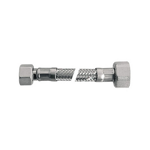 FLESSIBILE INOX MOD. LUX NORMALE CM. 10 CON TEFLON E GUARNIZIONE FF 3/8 X 3/8 DH