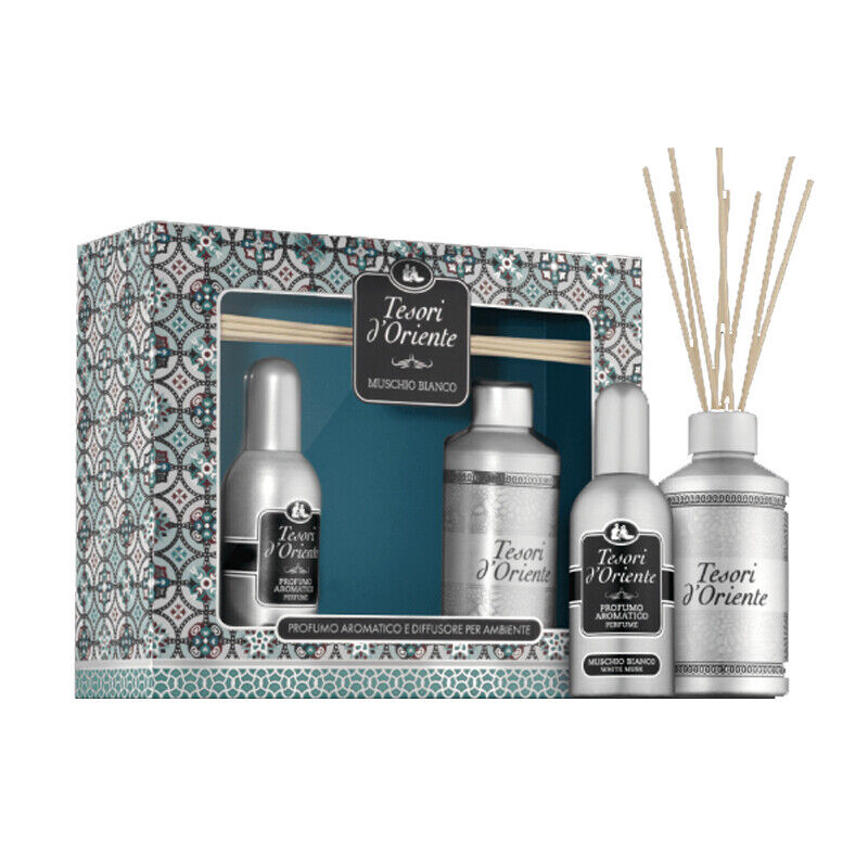 COFANETTO TESORI D’ORIENTE MUSCHIO BIANCO Profumo arom. corpo+Diffusore ambiente