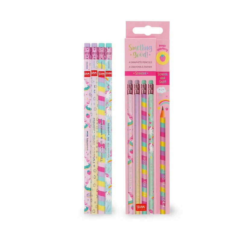 Legami Set di 4 Matite HB Profumate - Smelling Good! - Unicorno