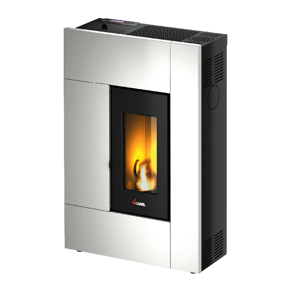 Stufa a Pellet 5,2 kW Ventilato Termostufa 12 kg Bianco 7019584 Cadel Spirit 3