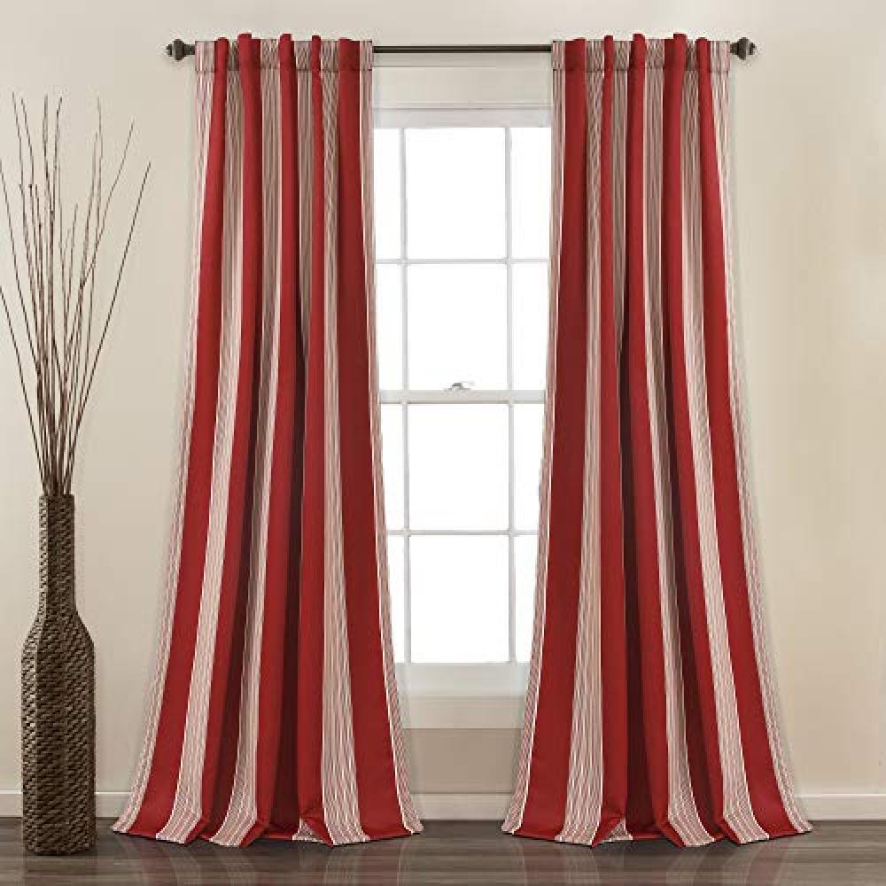 (TG. 84 x 52) Lush Decor Lush Décor Julia Stripe Room Darkening Window Curtain