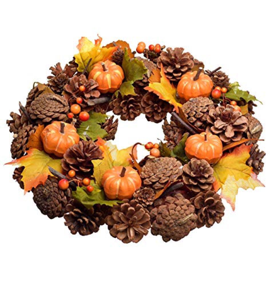 (TG. Ø ca. 35 cm) HEITMANN DECO bunter Herbstkranz - Reisigkranz - Herbst-Deko