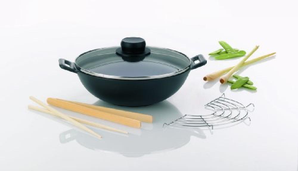 (TG. 24 cm) kela 77747 Set Wok miniI, 24 cm, 5 Pezzi - NUOVO