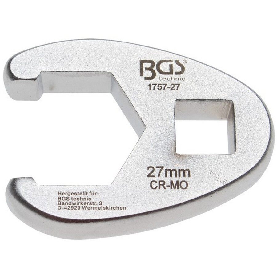 chiave aperta a zampa di gallo att.1/2 27mm - codice bgs1757-27 BGS officina