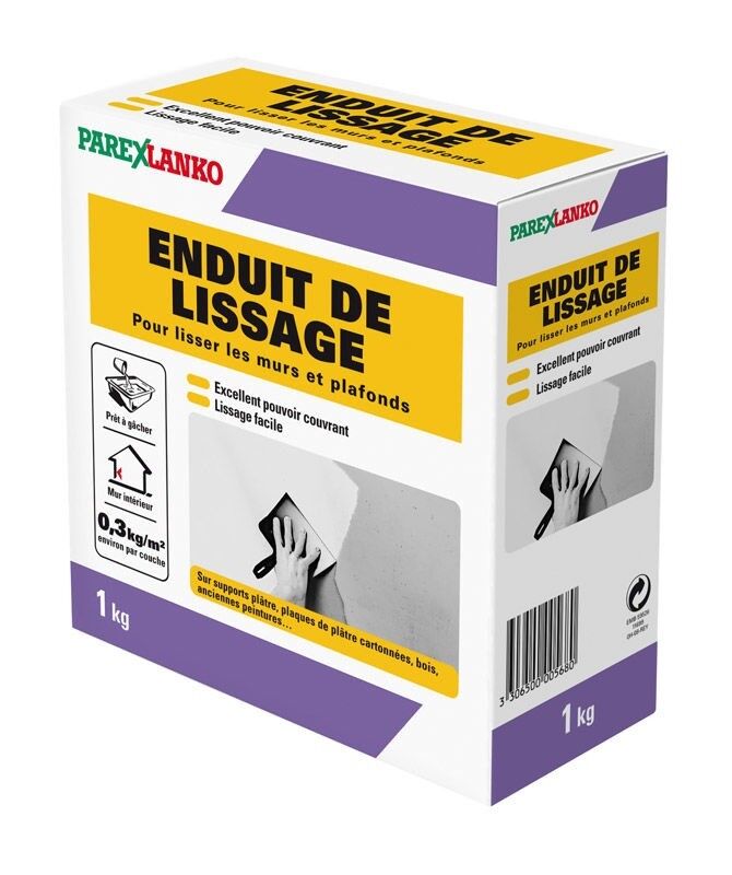 Rivestimento Di Lisciatura Polvere 1 KG Parexlenko Gesso Ciment Legna Vernice