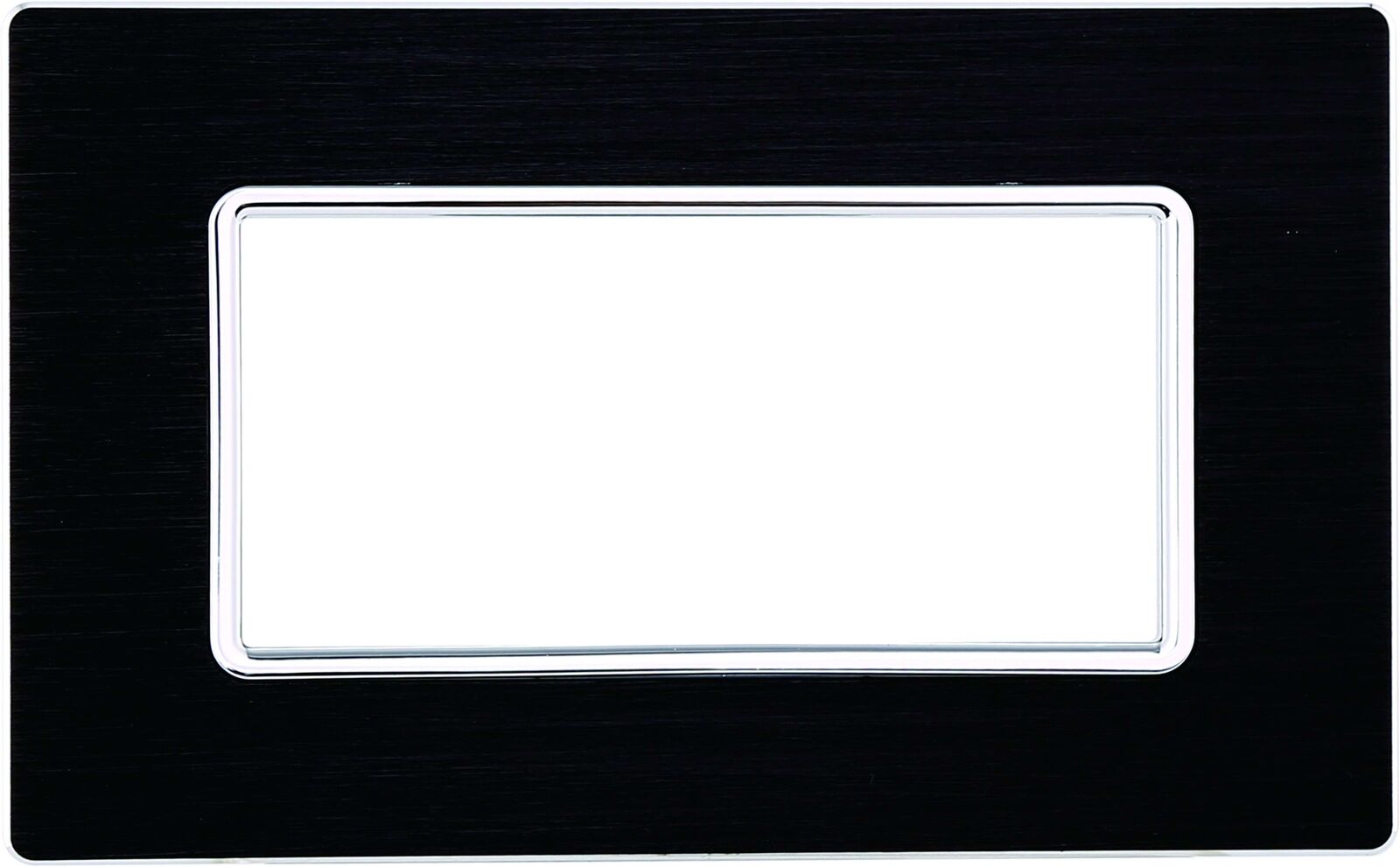 Placca alluminio 4 posti colore nero serie Solar compatibile Matix MT86402