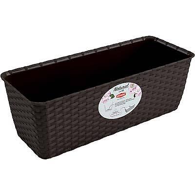 Cassetta + riserva natural stefanplast pp rattan moka cm 40x16 h.cm 13 (4 pezzi)