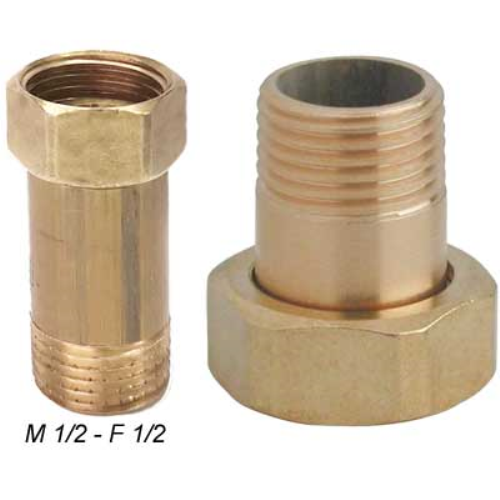 Codolo ottone giallo dado girevole m 1/2 - f 1/2