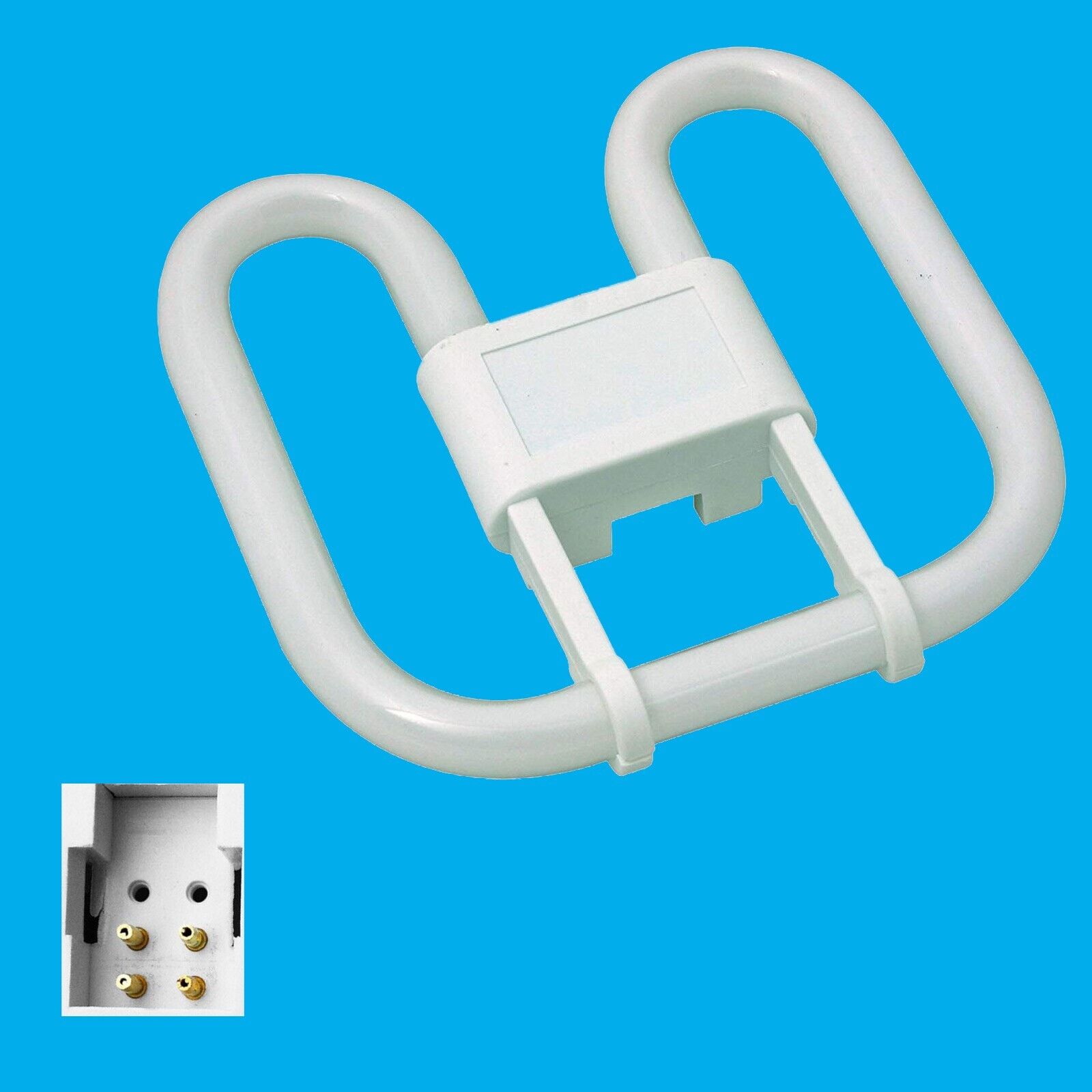 1x 28W GR10Q 4 Pin Cfl 2D Tubo Lampadina Doppio D Lampada 3500K Bianco Caldo