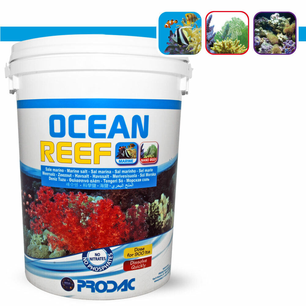 PRODAC OCEAN REEF 900 LT 30 KG IN SECCHIO SALE MARINO PER ACQUARI DI BARRIERA